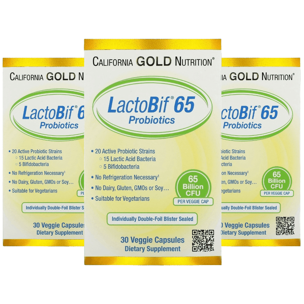 [해외] CGN 캘리포니아골드뉴트리션 유산균 락토비프 650억 30캡슐 3개