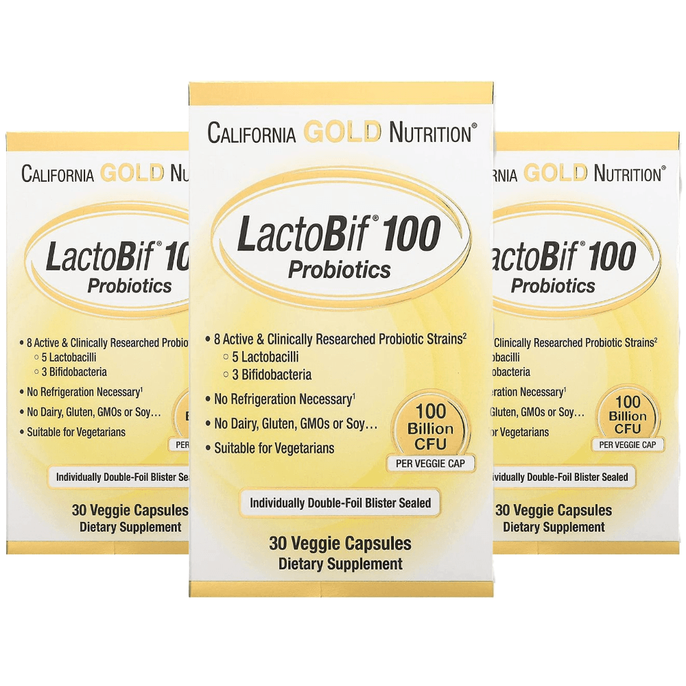 [해외] CGN 캘리포니아골드뉴트리션 유산균 락토비프 1000억 30캡슐 3개