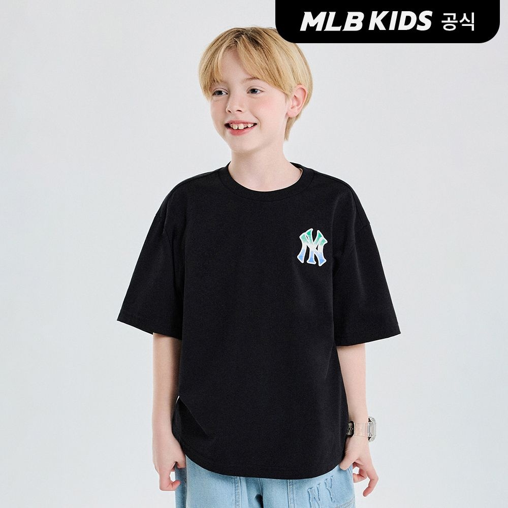 [MLB 키즈][50%OFF](공식)25SS 클래식 모노그램 그라데이션 빅럭스 티셔츠 NY (Black) 7ATSM0453-50BKS : 롯데ON