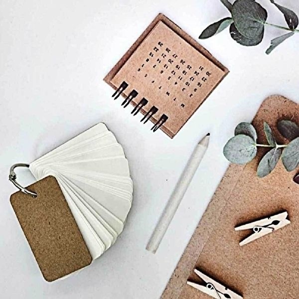 메모 메모장 미니 크라프트 단어장 커버 영어 링 (KYR-WF414CE)