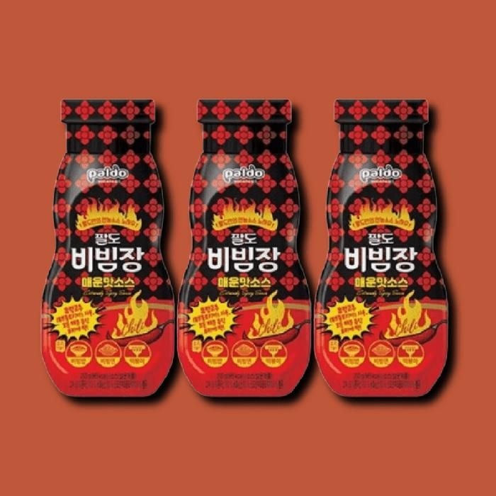 [기타] 팔도 비빔 국수 양념장 매운맛 골뱅이무침 냉면 비빔장 쫄면 양념장 200g 3개