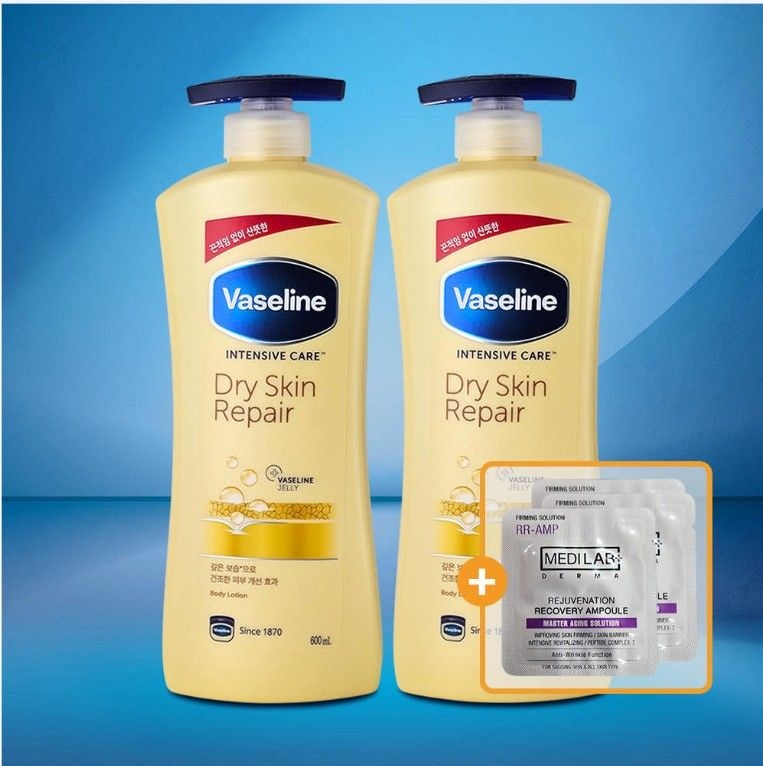 바세린 드라이 스킨 리페어 바디로션 600ml 2개 향기로운바디로션
