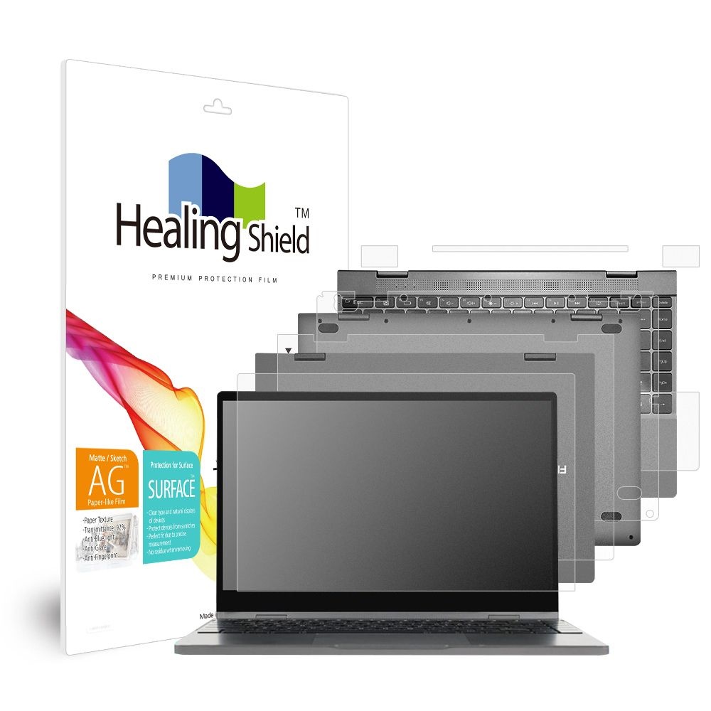 힐링쉴드 (현대Hmall) KT 플립북 13 항균 종이질감 블루라이트차단 액정보호필름1매 외부3종 세트