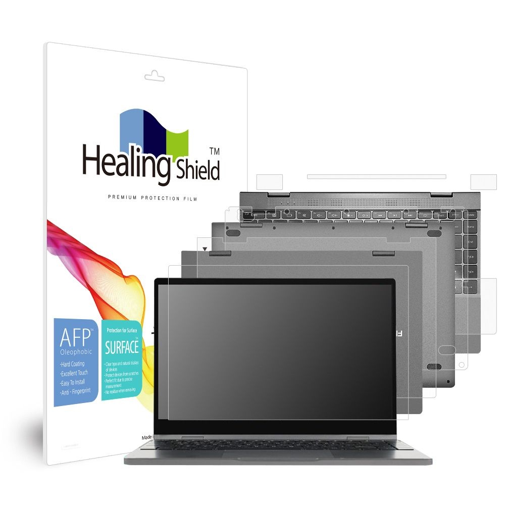 힐링쉴드 (현대Hmall) KT 플립북 13 올레포빅 고광택 액정보호필름1매 외부3종 세트