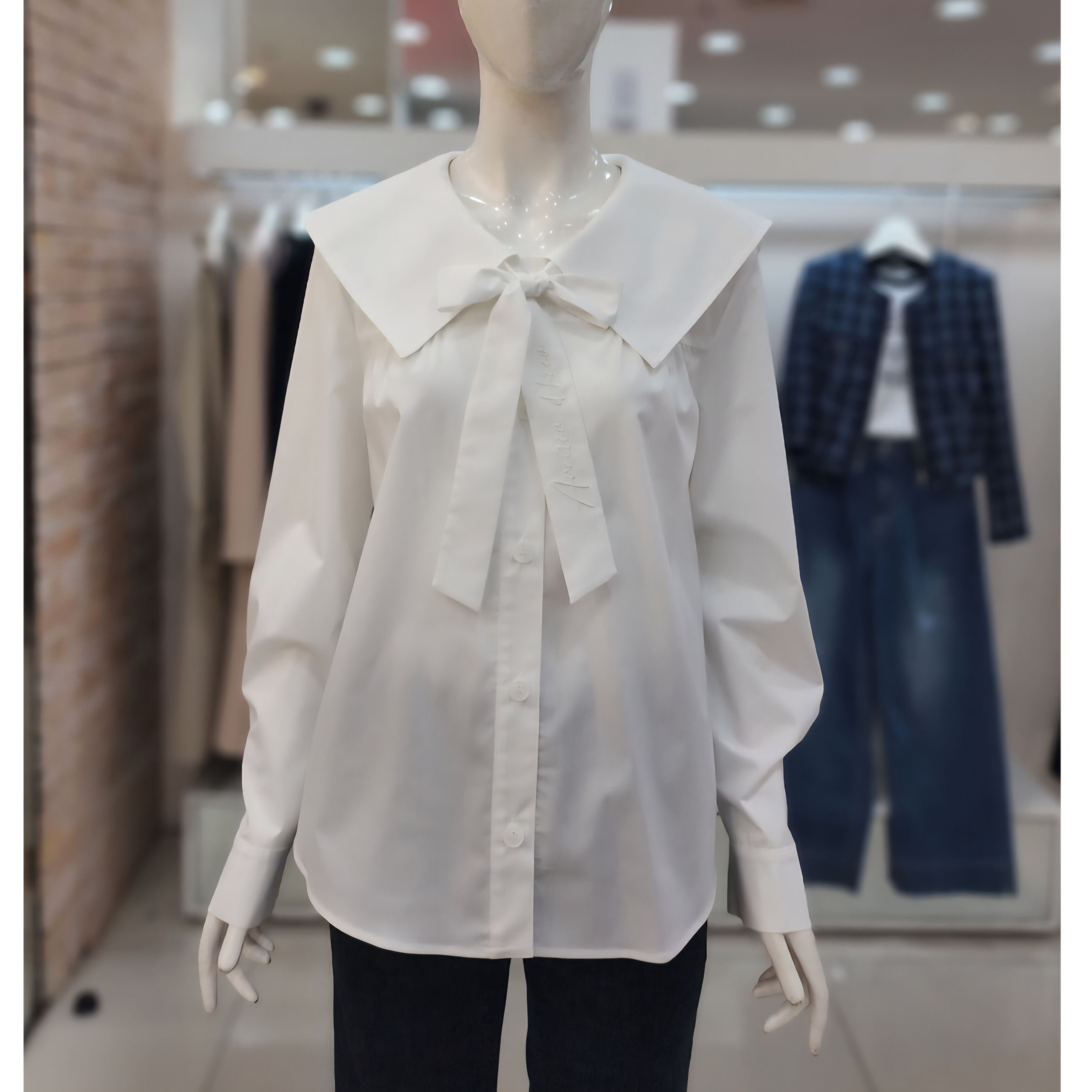 [모다아울렛][JJ JIGOTT][JJ지고트]타이넥 세일러 칼라 블라우스 GN9A0BLJ1_DG 대구점