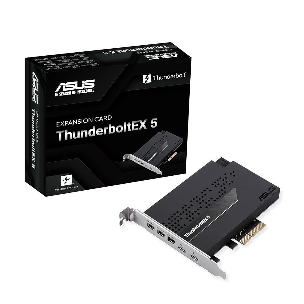에이수스 [해외] ASUS ThunderboltEX 5 확장 카드 - 듀얼 썬더볼트™ 5 USB-C 포트, 120Gbps 대역폭, DisplayPort™ 2.1, PCIe 4.0 x4, USB4®, 인텔 800 시