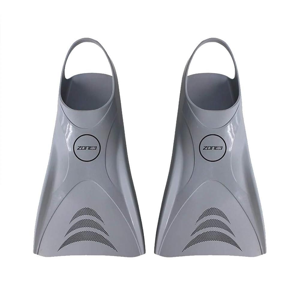 [해외] Zone3 실리콘 V-Flex Ergo 수영 트레이닝 트레이닝 오리발 (실버, 스몰)