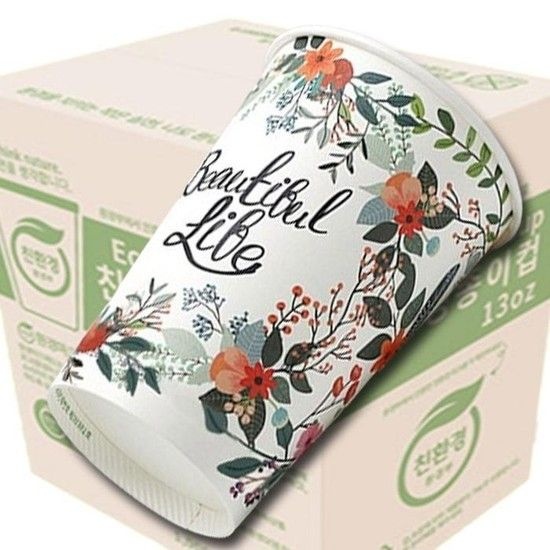 [MENOGC6Q_61]플라워 물컵 테이크아웃컵 1000개 13온스