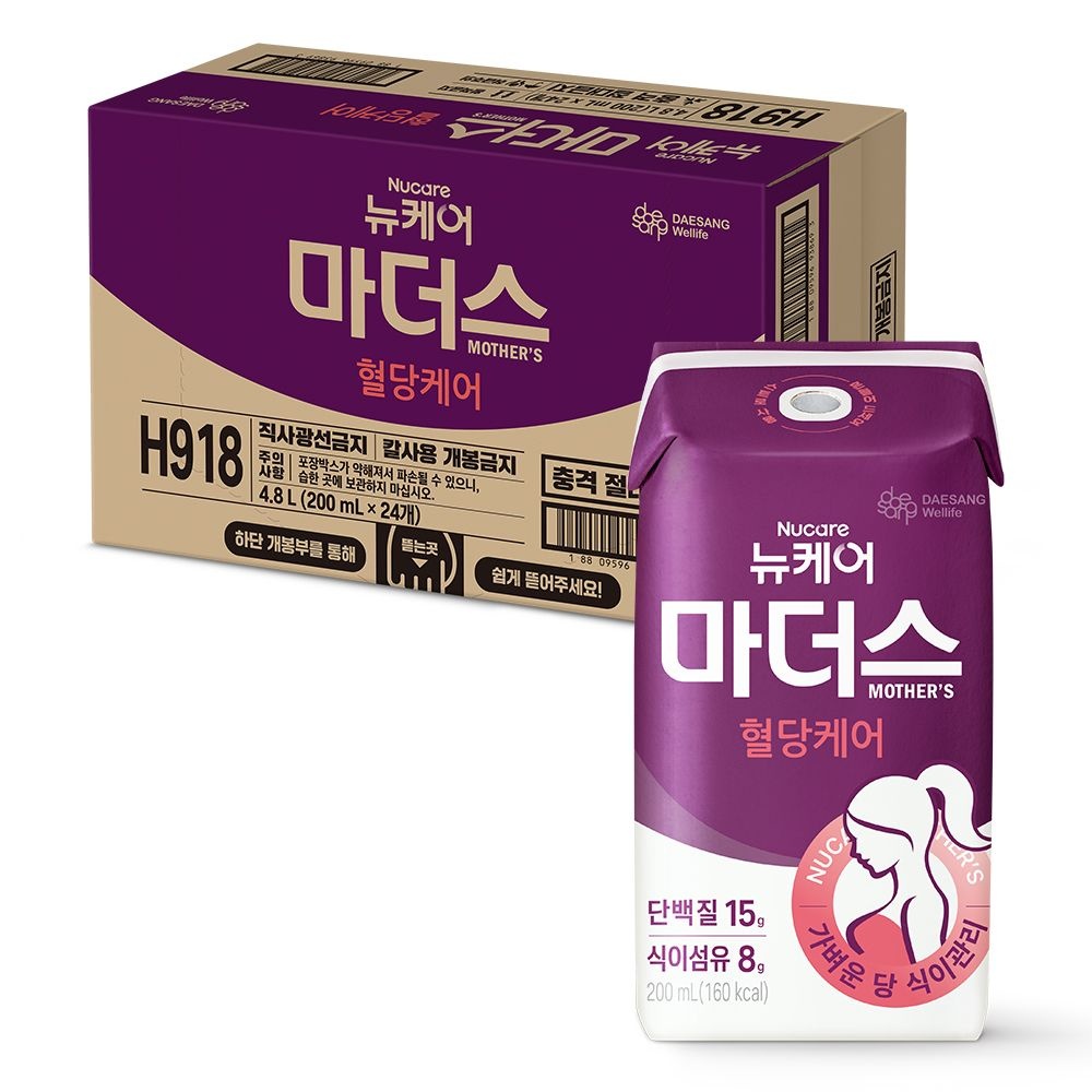 뉴케어 뉴케어 마더스 혈당케어 200mL 24팩 프리미엄 혈당관리영양식 임신성당뇨