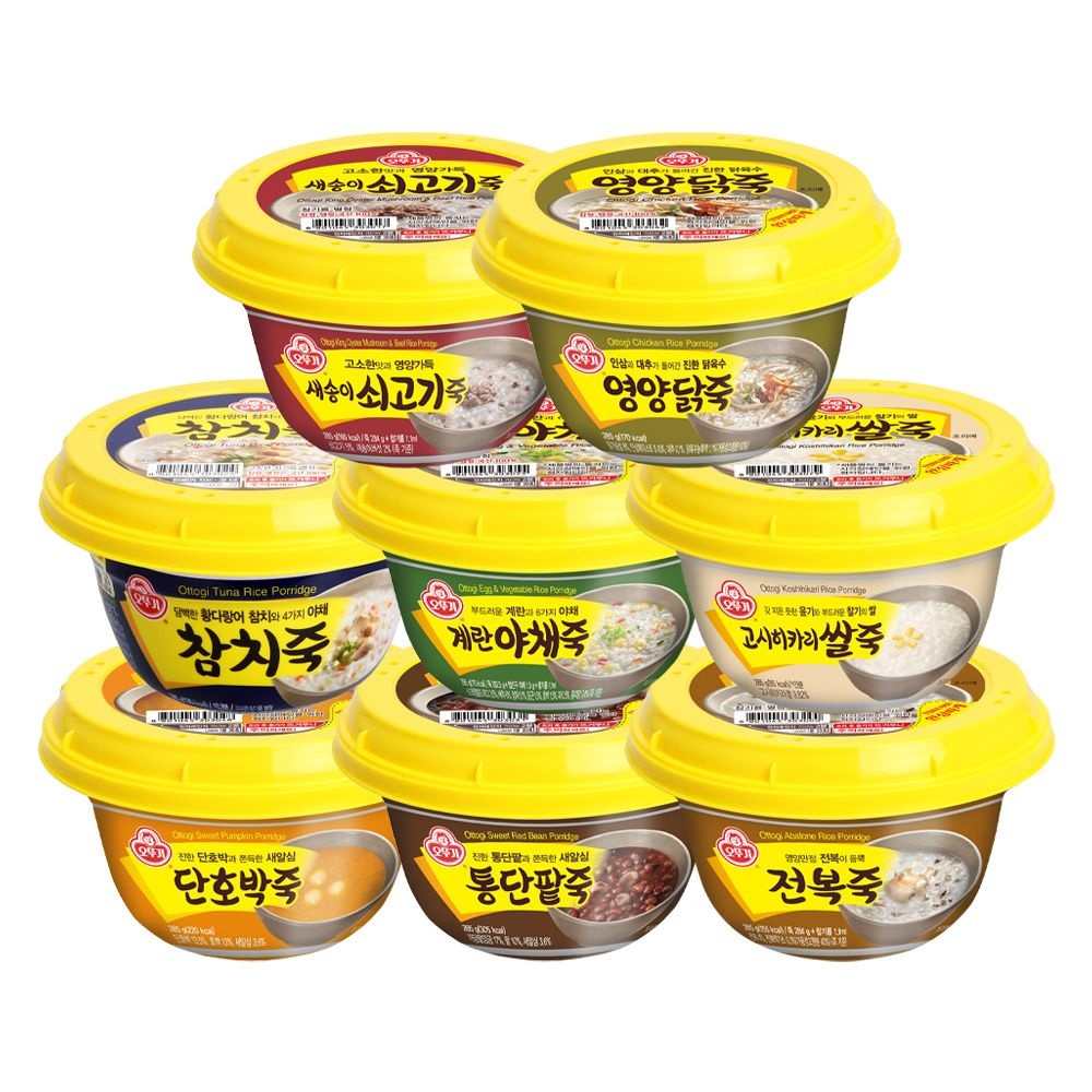 [오뚜기][오뚜기] 간편 용기죽 6개+6개(총 12개) 골라담기 야채죽/단호박죽/통단팥죽/전복죽 외 : 롯데ON