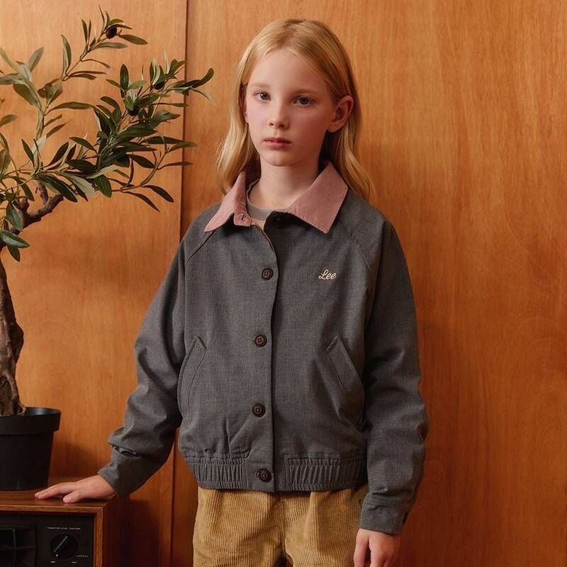 Lee 키즈 <매장정품> Lee 키즈 스쿨 레귤러핏 체크 블루종 자켓 차콜 LK2403JK71CH