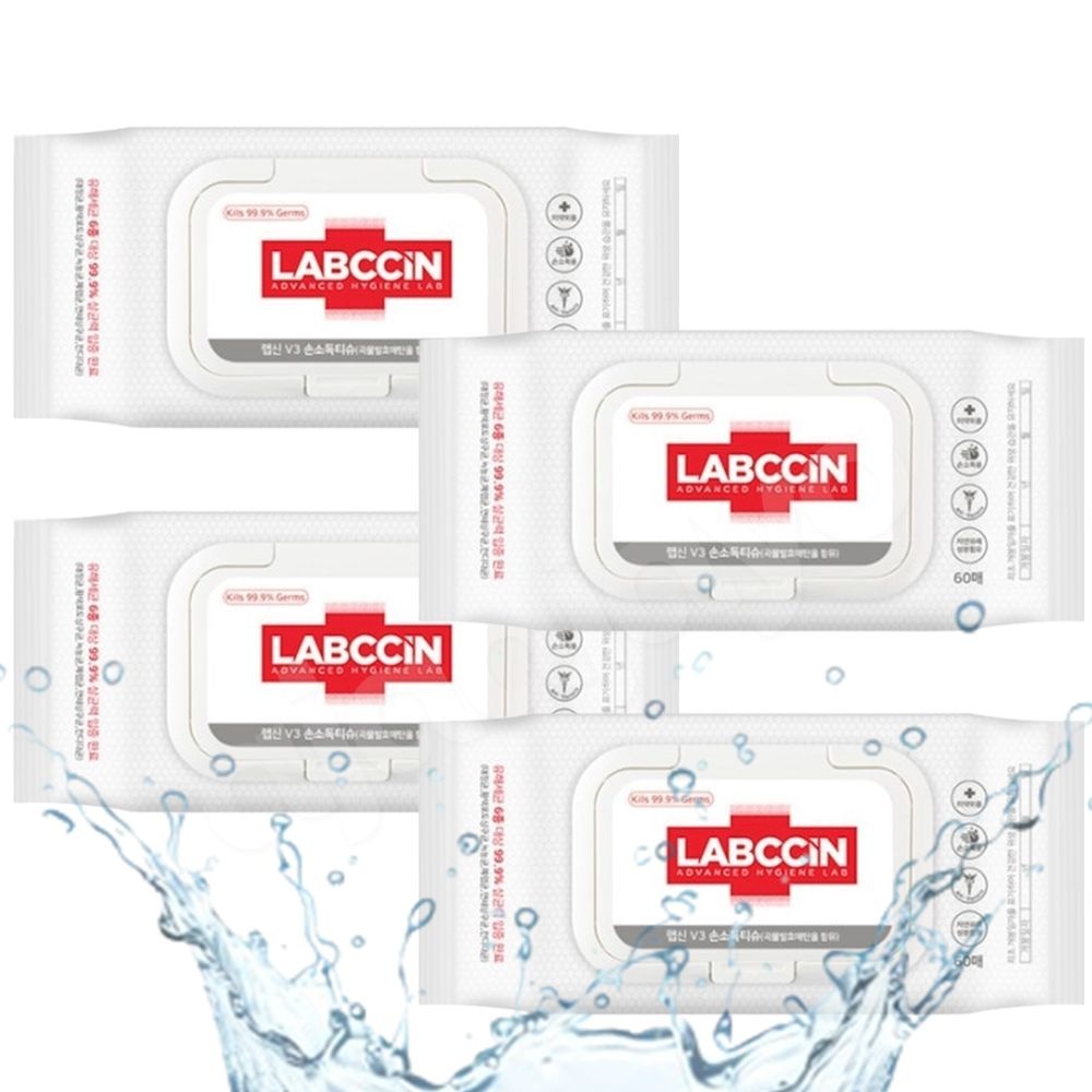 랩신 손소독티슈 60매 4팩 소독 물티슈