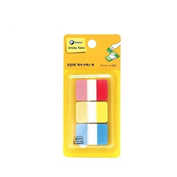 프린텍 팝업 인덱스 탭 컬러 3색 점착식 접착 메모지 (KYR-WC41930)