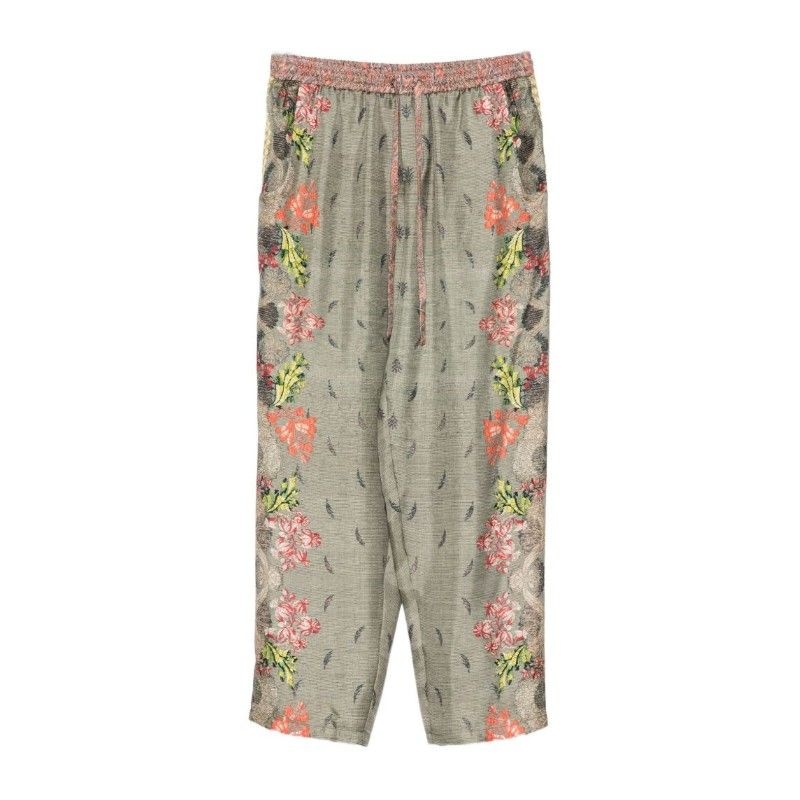 피에르루이마샤 플로럴 프린트 드로우스트링 크롭 팬츠 ALOE S PT10959 10151