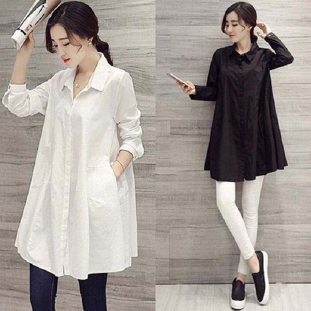 키미르 CG62RT75 A라인 롱남방 SD6289 원피스 여성 비치 루즈핏 풍기 블라우스