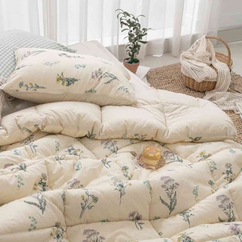 정리방 순면 차렵이불 Q 베이지 이부자리 간절기차렵이불