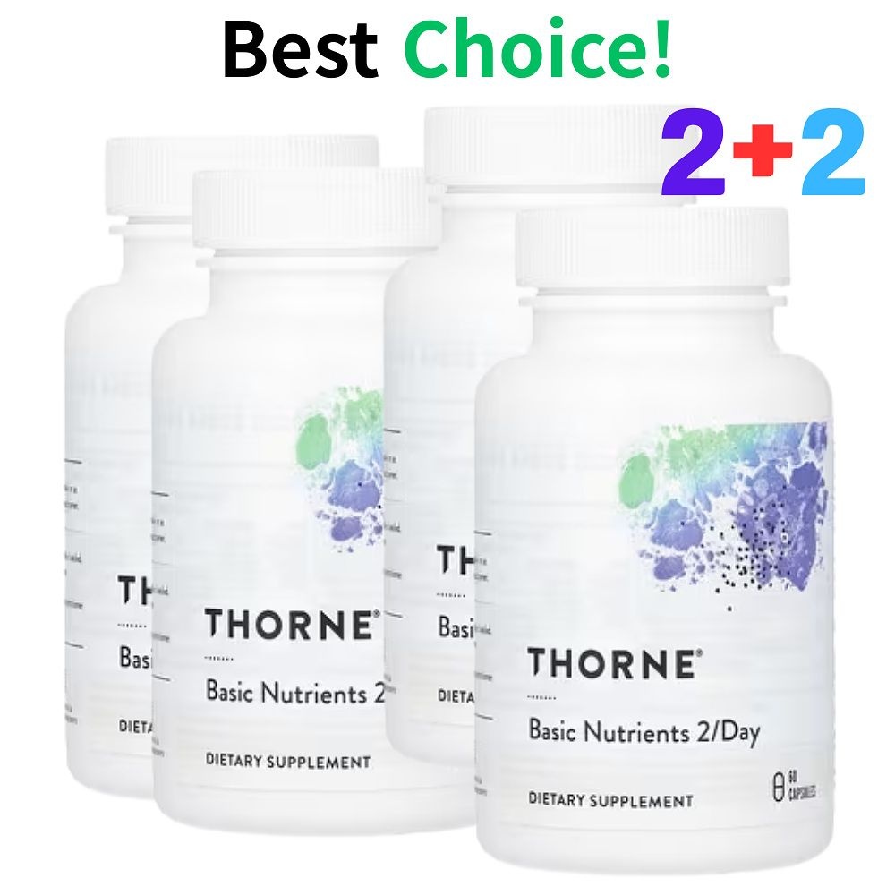 [해외] 쏜리서치 투퍼데이 베이직 뉴트리언트 종합비타민 60캡슐 x 4통