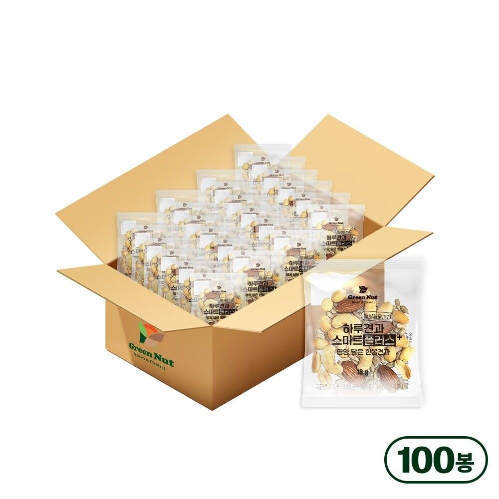 동우농산(주) 그린너트 하루견과 스마트플러스 견과 물가안정 견과류 100낱봉 100봉