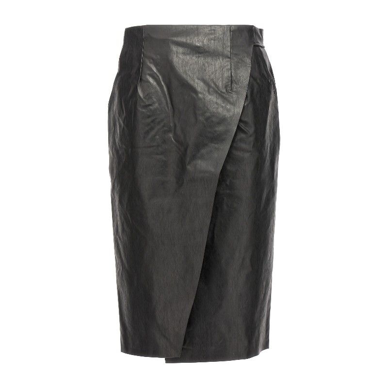 KASSL EDITIONS 카슬 에디션스 오일 코팅 캔버스 랩 스커트 R2910 0001