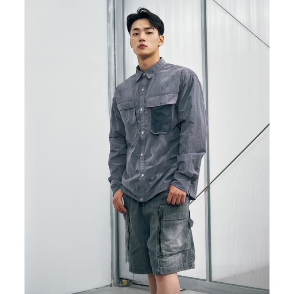 OFFGRID OFFGRID [이민재 착용]OG 코어 더블 포켓 셔츠-다크그레이 344477