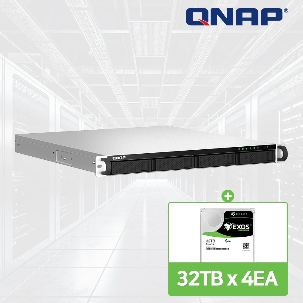 QNAP TS-464U-RP-8G NAS 4베이 Exos M 128TB [32TBx4] HDD 포함