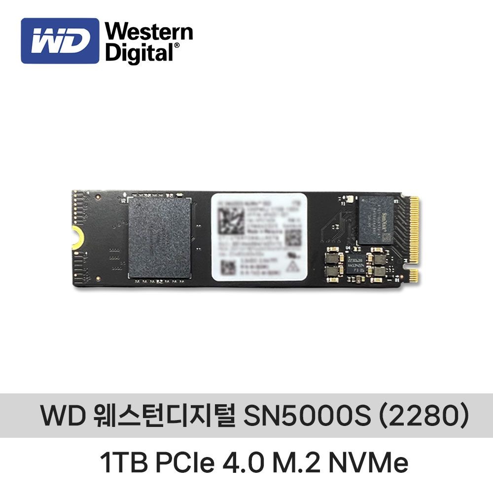 Western Digital 웨스턴디지털 SanDisk/WD SN5000S (2280) 1TB PCIe 4.0 NVMe M.2 벌크/미사용 ND
