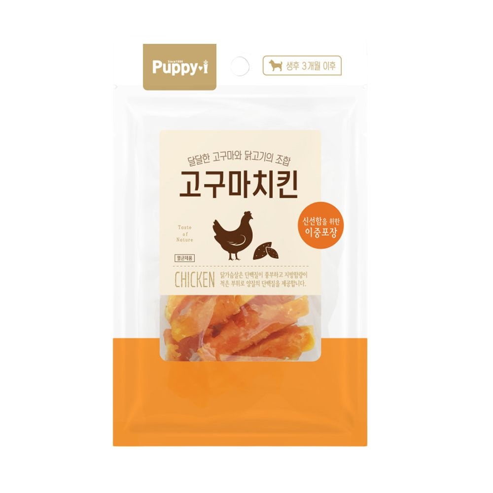 퍼피아이 육포간식 고구마치킨 100g 강아지간식