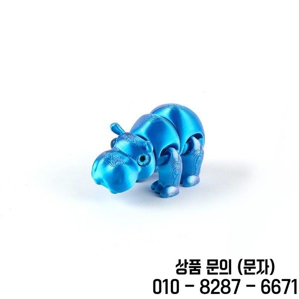 새로운 다관절 가동 3D 프린팅 작은 하마 미니 귀여운 릴리프 감각