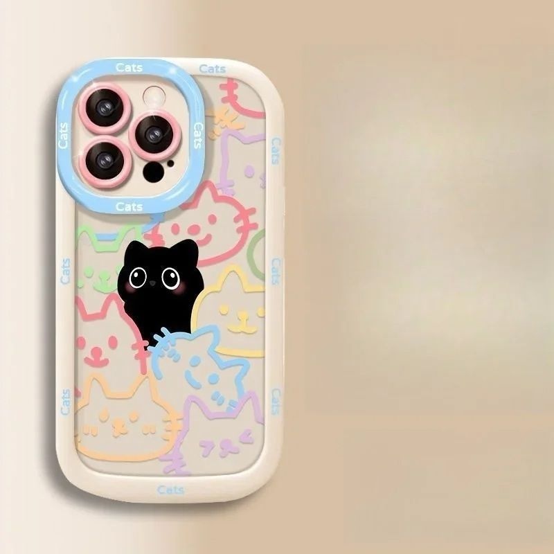 [해외] 갤럭시 A36 귀여운 고양이 캐릭터 큐티 테두리 케이스 A16 A55 A26 A15 A34