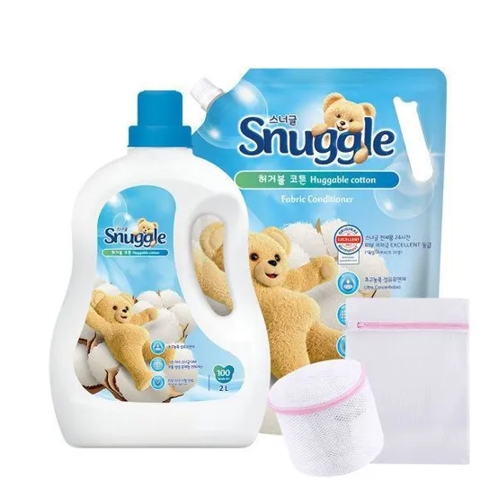 스너글 초고농축 섬유유연제 허거블코튼 2L + 2.6L+세탁망