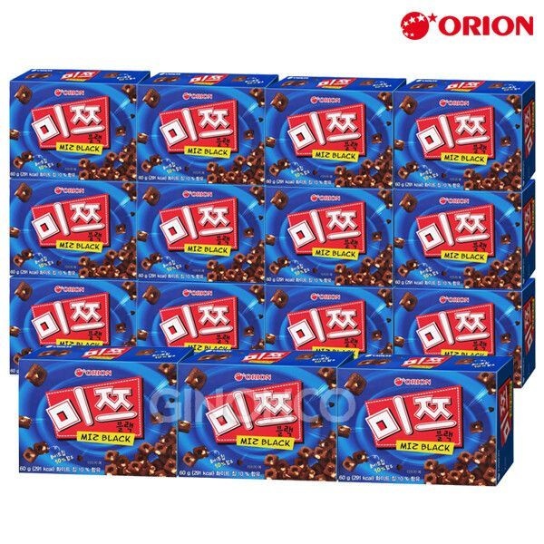오리온 미쯔 블랙 60g x15 초코 쿠키 탕비실 과자 우유 시리얼 간식 어린이 스낵