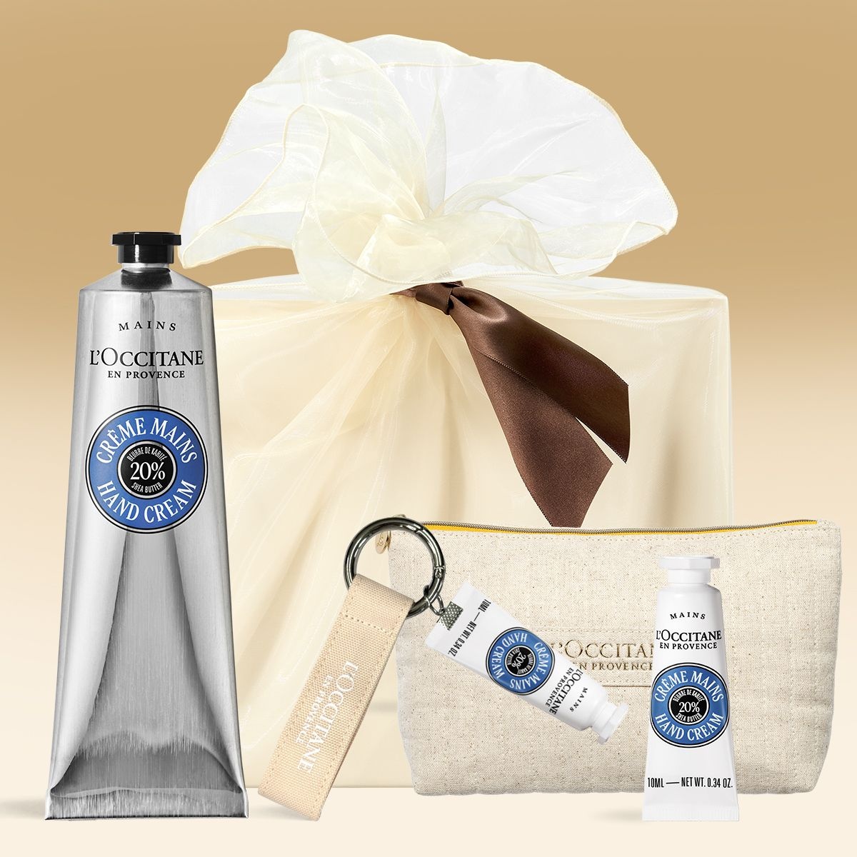 [롯데백화점] 록시땅 [기프트][단독] 시어 버터 핸드 크림 150ml 세트 (+디럭스 2종+키링+파우치)