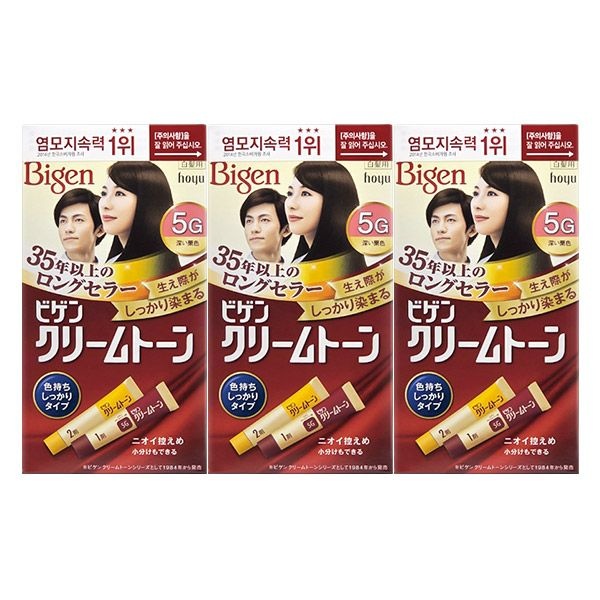 [오늘출발] 비겐 크림톤 염모제 5G 진한밤색 3개팩