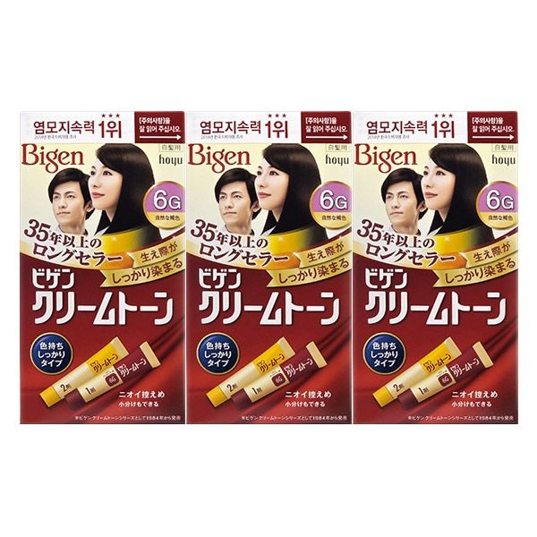 [오늘출발] 비겐 크림톤 염모제 6G 자연갈색 3개팩