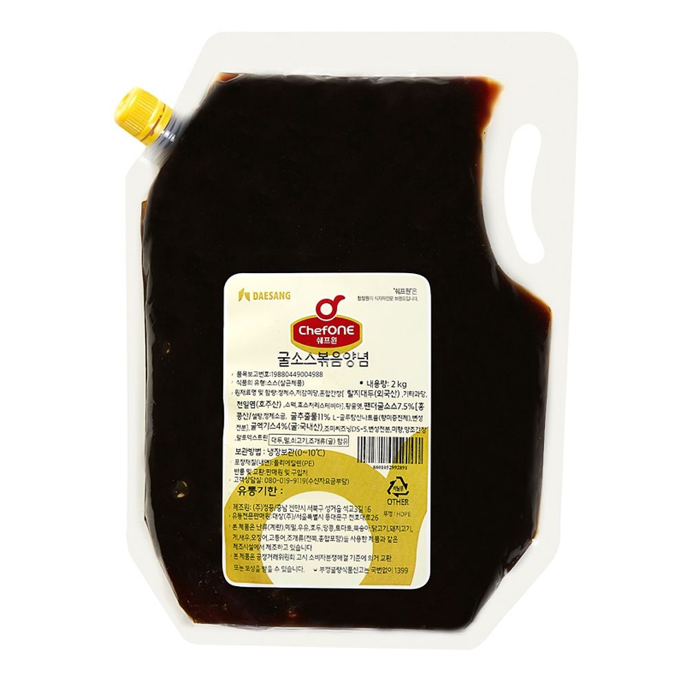청정원 쉐프원 굴소스 볶음양념 2kg/청정원 소스