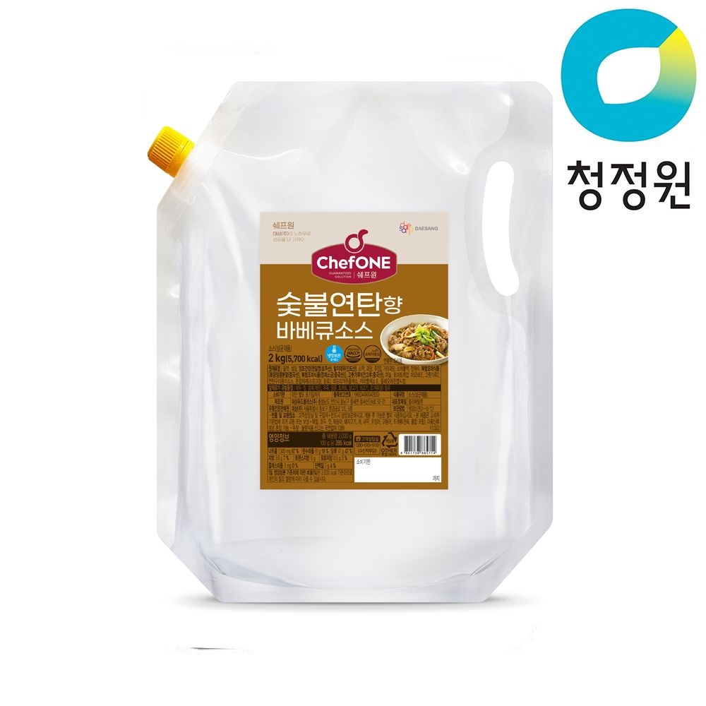청정원 쉐프원 숯불연탄향 바베큐소스 2kg