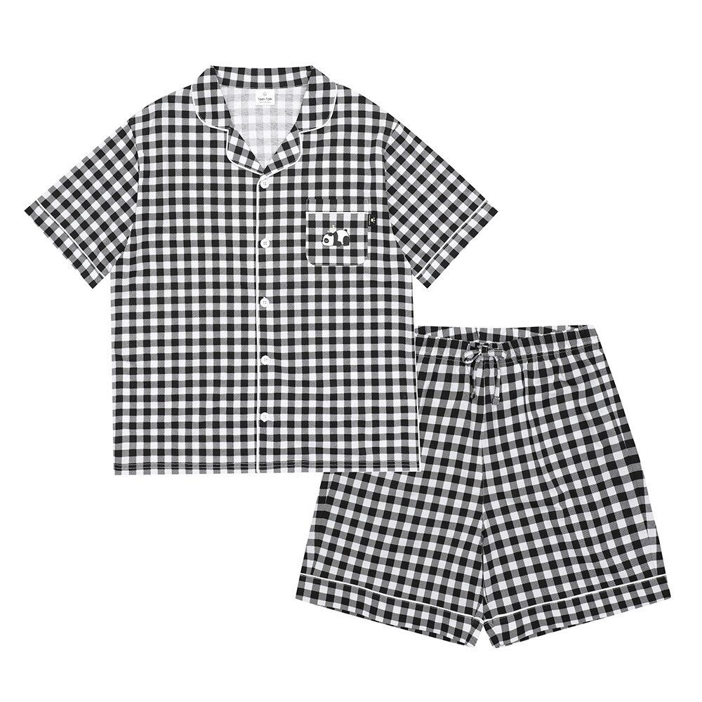 에꼴리에 [모다아울렛][에꼴리에][틴톡]모노 체크 팬더 파자마 세트 24OP752_OD 오산동탄점