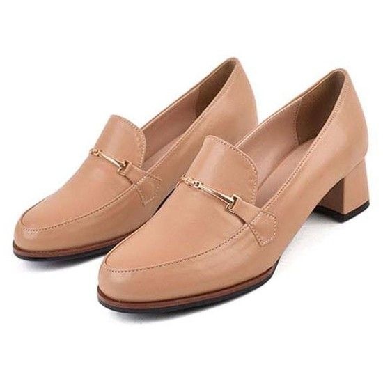 여성 로퍼구원픽두 미들힐 통굽 정장구두 펌프스 근무화