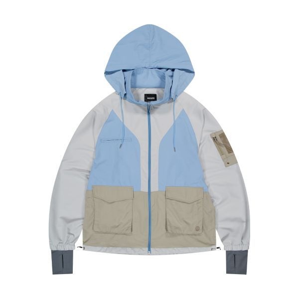 OFFGRID 오프그리드 [이민재 착용]오디세이 컬러블럭 후드 자켓-그레이 <837747>