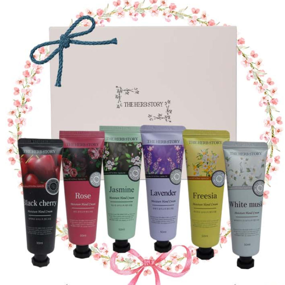 핸드크림 선물 세트 구정 설 명절 추석 촉촉케어 허브향 6종 박스포장 대량구매