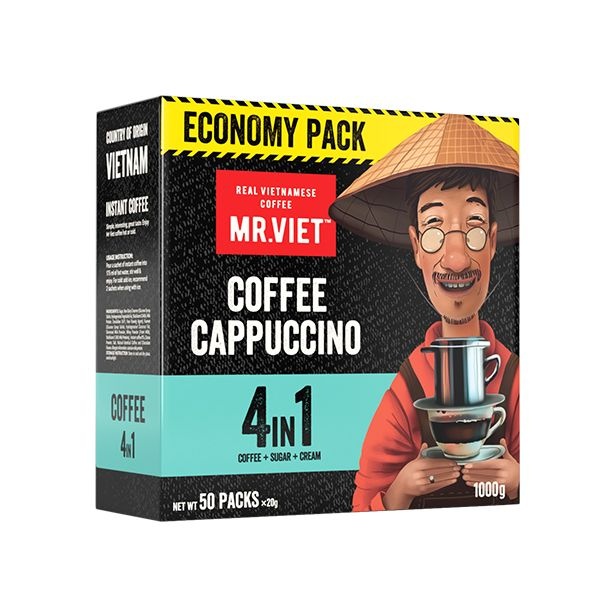 [VIETNAM COFFEE & TEA COMPANY LIMITED][오늘출발] 소비기한 2026-04 미스터비엣 4in1 카푸치노 인스턴트 베트남커피 50T 대용량커피 사무실커피