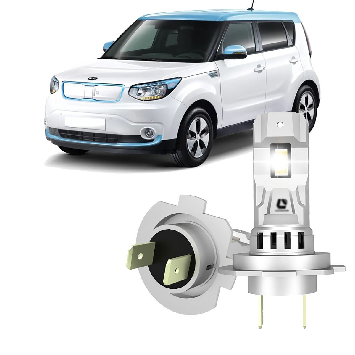 합법 인증 LED H7 전조등 전구 Q26K 쏘울 EV