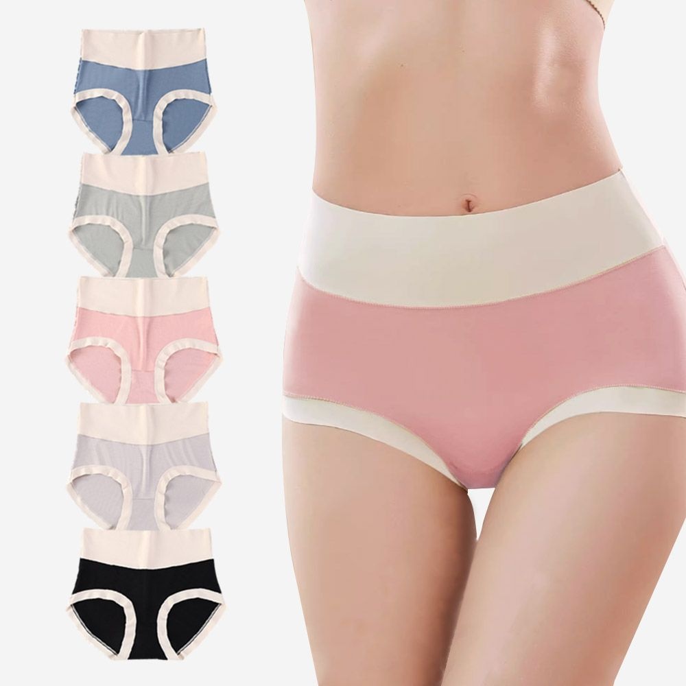 미즈넬 여성 노라인 심리스 하이밴드  투톤 배색 50수 모달 삼각팬티 편안한 속옷