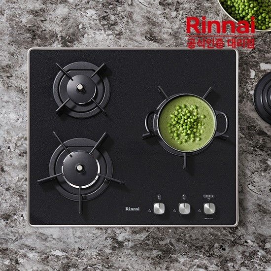 전국설치 3구 빌트인 가스레인지 RBR-PF3001D 가스쿡탑 자동불꽃조절센서 블랙펄 CJO