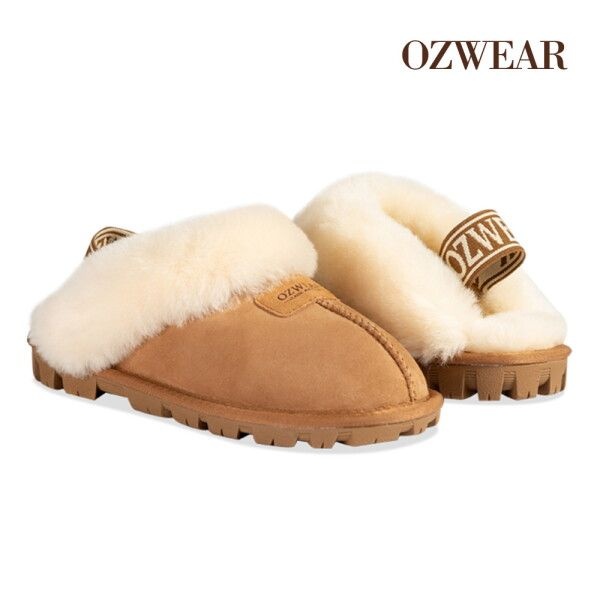 [오즈어그웨어] 호주 오즈웨어 털슬리퍼 코케트 밴딩 체스트넛 국내배송 OZ114EB-CHE