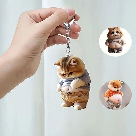 신박한 킹받는 뚱땡이 아크릴 병맛 선물 웃긴 열쇠고 선물 아크릴키링 웃긴 병맛