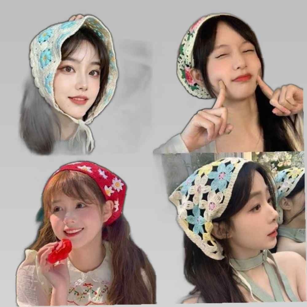 PLEH 삼각두건 플라워두건 헤드스카프 여성 KK922 반다나 두건 머리장식 데이지두건 헤어장식 헤어악세사리 머리띠