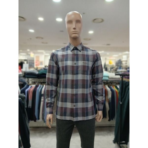 [크로커다일레이디(아울렛)] [크로커다일남성]선염 약기모 멀티 블록 체인 남방