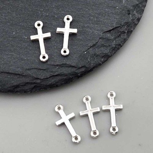 비즈팡 [SVP-13-09]순은펜던트 실버925 투각십자가양고리 7x15mm 매듭팔찌재료