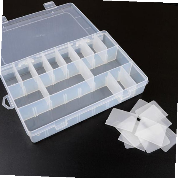 24칸 대용량 부품정리함 비즈 구슬 못통 분류 작업대 소형부품 수납함 서리 사리 보석함 악세 케이스